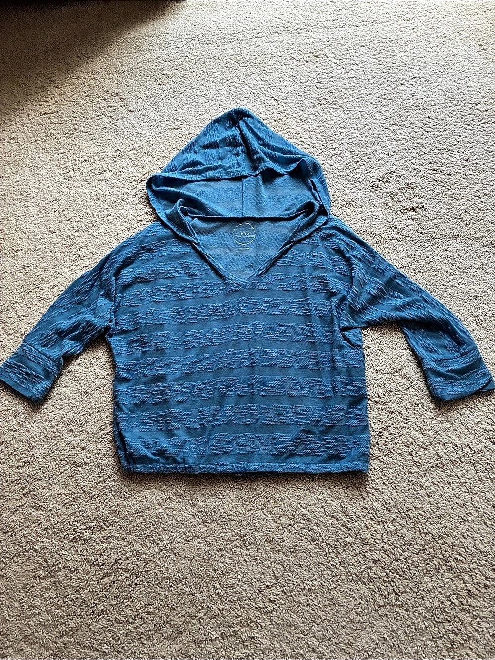 Athleta Textured Hooded Pullover in Blue